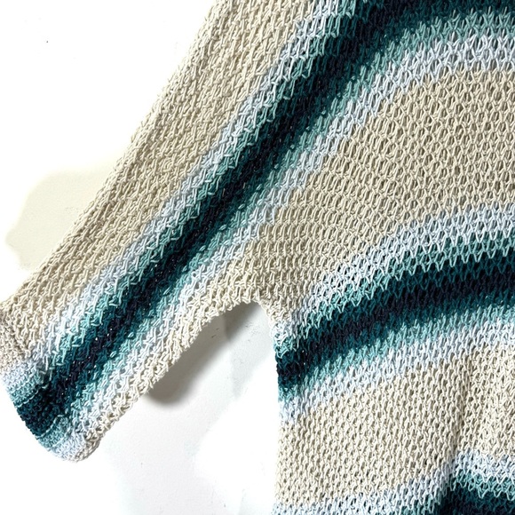 J. Jill Open Knit Striped linen Blend Sweater - Picture 5 of 10
